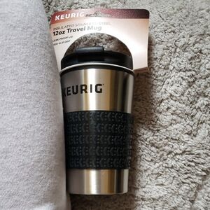 Keurig Silver Travel Mug with Black Grip